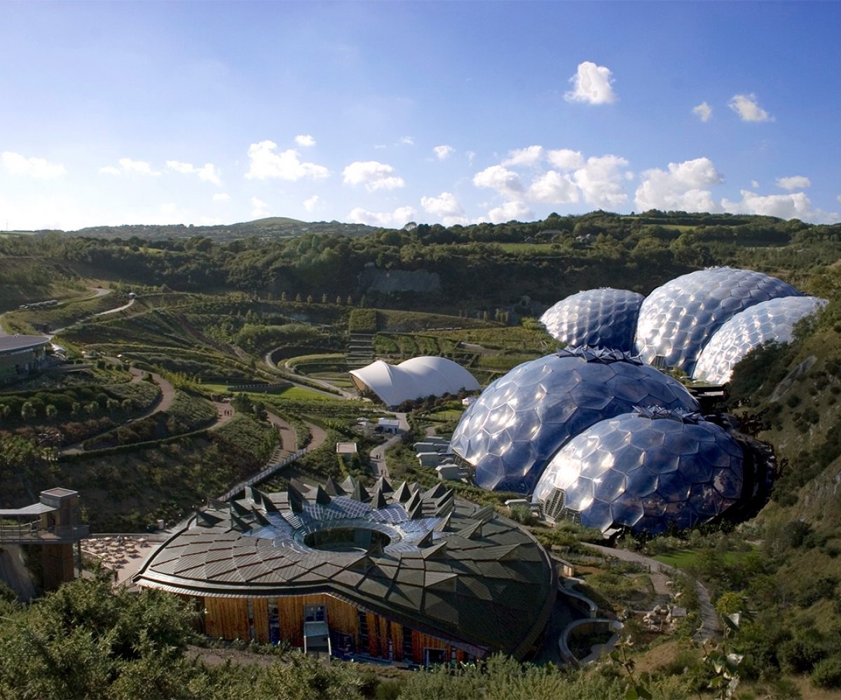 Eden Project on sunny day.