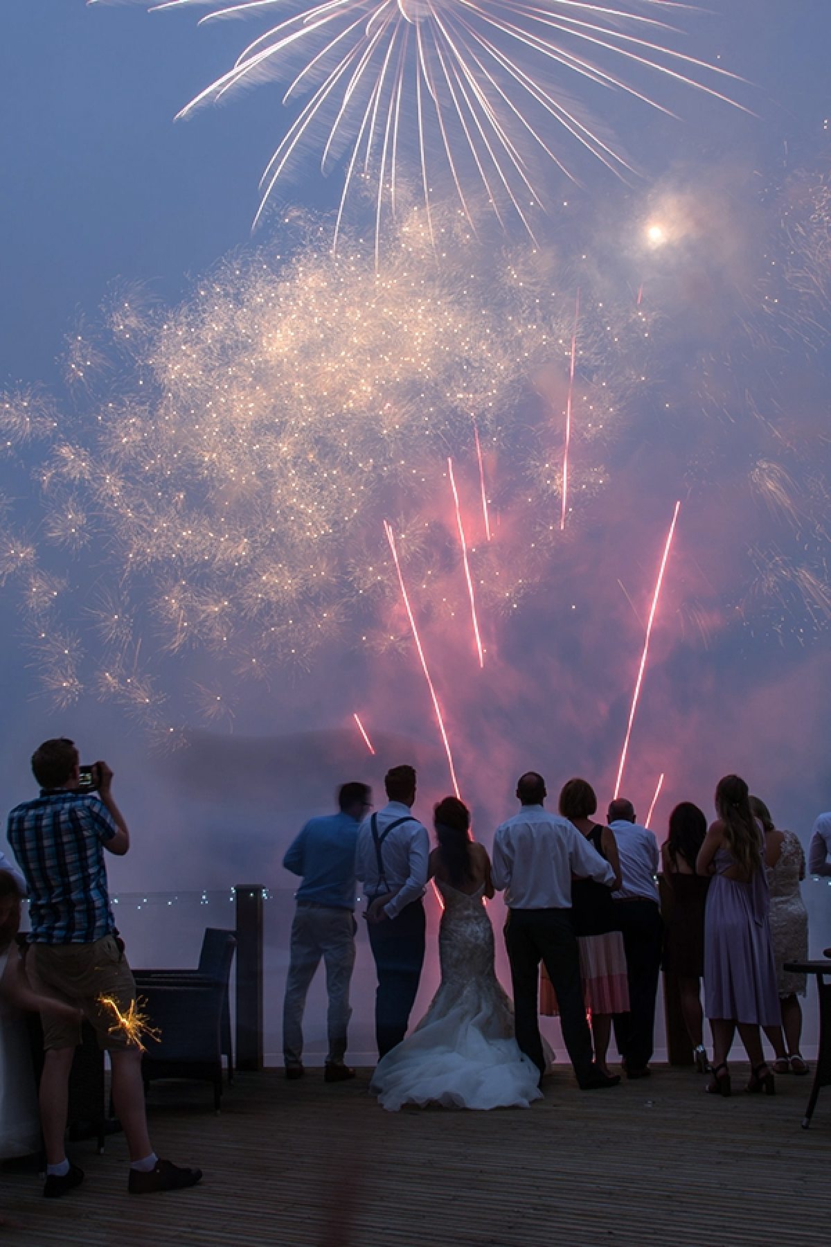 Fireworks at a Carbis Bay wedding
