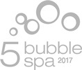 Bubble Spa logo with text and bubbles.